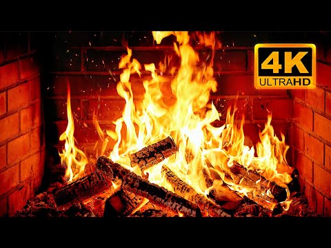 🔥 Cozy Fireplace 4K (12 HOURS). Fireplace with Crackling Fire Sounds. Fireplace Ambience