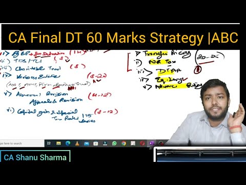 CA Final Direct Tax (DT) 60+ Strategy | ABC Analysis | Important Chapters in DT |Exemption Strategy