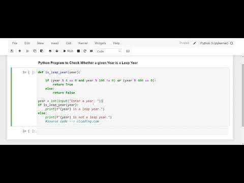 Day 13 : Python Program to Check whether a given year is a Leap Year