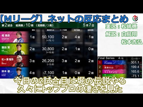 【Mリーグ】2024/05/07 ネット上のみんなの反応まとめ 麻雀