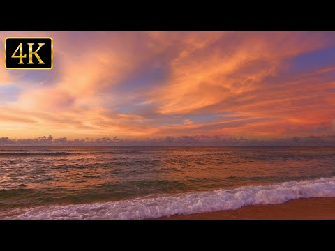 Beach Sunset: Soothing Ocean Sounds for Deep Relaxation and Stress Relief (4K UHD)