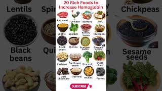 20 Rich Foods to Increase Hemoglobin #shorts #viral #health