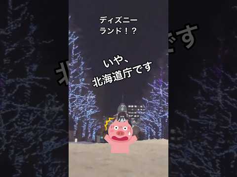 ディズニーランド？いや北海道庁庁舎です♪イルミネーションが幻想的に輝く一生に一度は見たい景色#shorts#日本#北海道#家族旅行#イルミネーション#幻想的#赤れんが#思い出