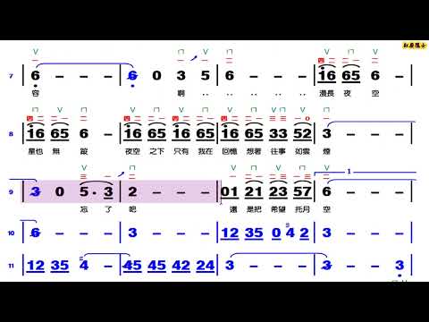 夜空 - G調伴奏(動態譜)
