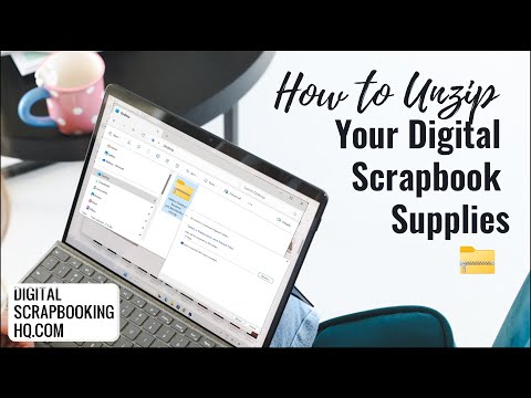 Unzip Digital Scrapbook Supplies on Windows 11