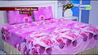 Pack of 8 Premium 3D Print Floral Home Double Bedsheet Set 8BS9 N0LANG15SEC (Code: 9254)