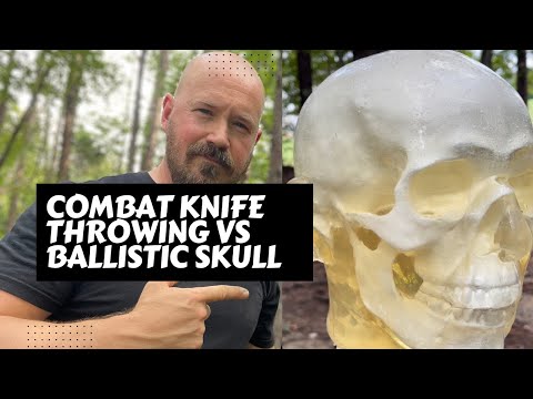 Combat Knife Throwing VS a Ballistic Skull