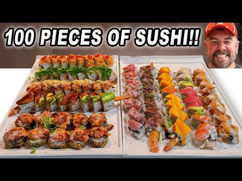 Trying to Eat Mira Sushi’s “100 Pieces” of Sushi Rolls Challenge in Chicago by Myself!!