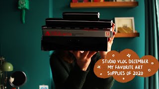 STUDIO VLOG DECEMBER | MY FAVORITE ART SUPPLIES OF 2020 + PACKING PATREON REWARDS