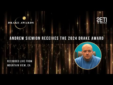 Andrew Siemion Accepts the 2024 Drake Award