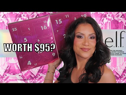 I BOUGHT $95 e.l.f. Cosmetics Sleigh the Holidays 24-day ADVENT CALENDAR, WORTH IT? | MagdalineJ