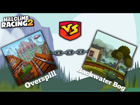 🎢 Overspill Vs. Backwater Bog 🏕️| Adventure Comparison 🏅| Hill Climb Racing 2