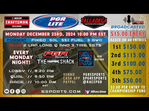 PGR Lite Series | Talladega | 12/23/24 | PGR eSports