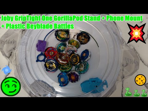 Joby GripTight One GorillaPod Stand + Phone Mount + Plastic Beyblade Battles