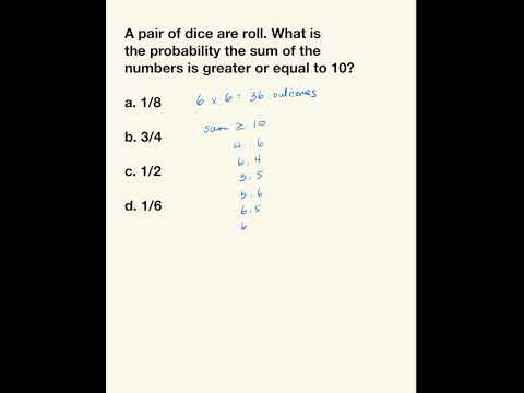 Roll A Pair of Dice | Probability Of Sum Is Greater | Math Problem.