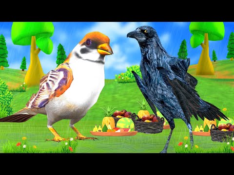 कौआ चिड़िया और बारिश की कहानी Hindi Animated Story - Panchatantra Moral Stories- 3d stories In Hindi