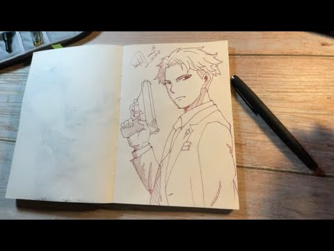 Fountain pen drawing anime|Loid Forger洛伊德佛傑|SPY×FAMILY|TenK Draws