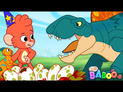 Parasaurolophus VS Dimetrodon Fighting Dinosaurs! Club Baboo Dinosaurs for kids