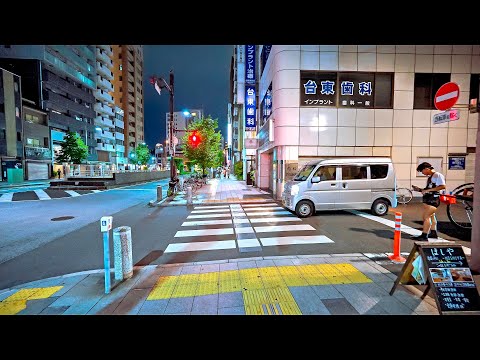 Japan: Tokyo Asakusa, Misuji Night Walk | Summer 2024 • 4K HDR