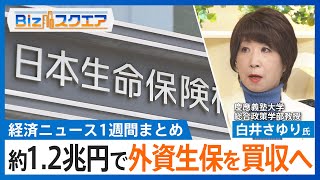 知っておきたい経済ニュース1週間 12/14（土）日本生命 約1.2兆円で外資生保を買収へ  /サントリーHD 創業家・鳥井信宏氏が社長に  / タイム誌「今年の人」にトランプ氏【Bizスクエア】