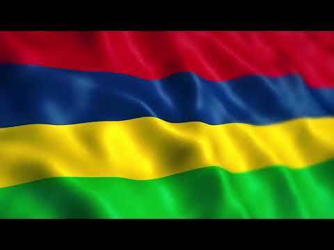 [10 Hours] Mauritius Flag Waving - Video & Audio - Waving Flags