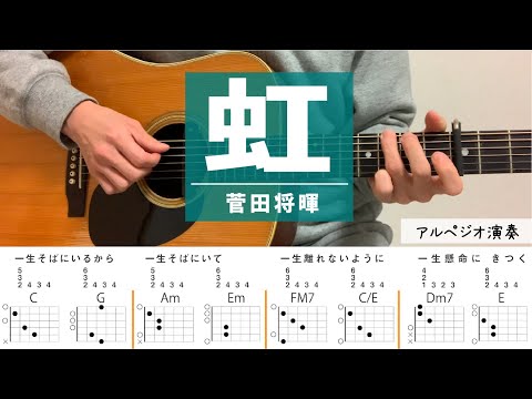 虹 /菅田将暉 - ギターコード（アルペジオ）