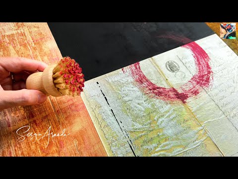 Mind-Blowing Painting Hack: Special Mixed Media Painting with different tools & a round Shoe Brush