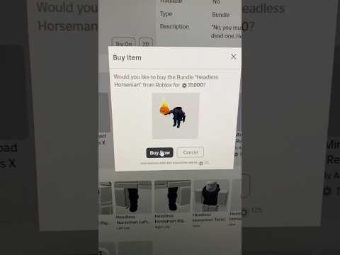 Buying Headless Horseman for 31.000 Robux #roblox #fypシ゚viral #shorts #headless