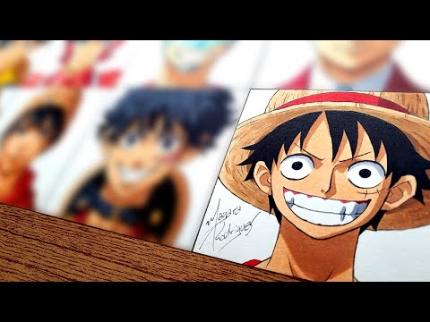 Drawing LUFFY as 12 different ANIMES CHARACTERS