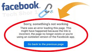 Facebook Fix Something Not Working Problem Solve