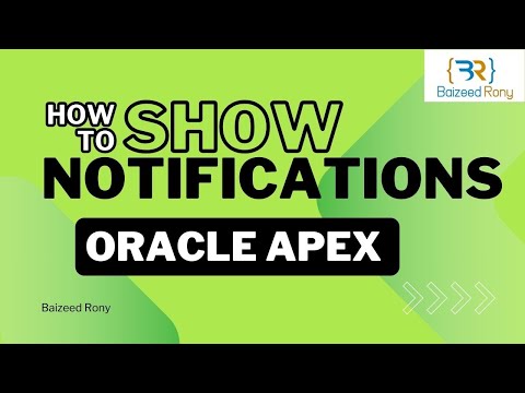 How to Show Notifications Bar In Oracle APEX