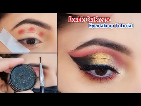 Asian BRIDAL Eye Makeup Hack | Black & Golden Easy Double CutCrease Eyemakeup Tutorial...