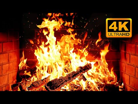 🔥 Cozy Fireplace 4K (12 HOURS). Fireplace with Crackling Fire Sounds. Fireplace Ambience