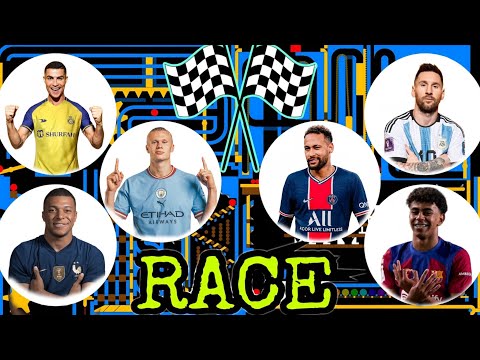 Ronaldo Messi haland Neymar mbappe and lamine yamal marble race animation