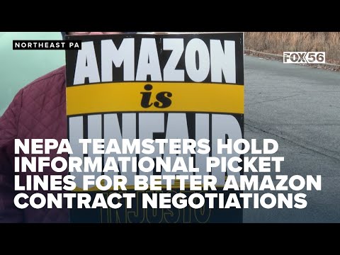 NEPA Teamsters hold informational picket lines for better Amazon contract negotiations