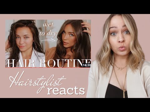 Hairstylist reacts to top HAIR ROUTINE - Kayley Melissa