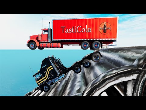 Trucks VS Giant Pipe Stairs Challenge Driver #2   BeamNg Drive