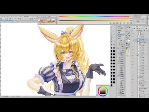 無言で作業垂れ流し【お絵かき/尾丸ポルカ】