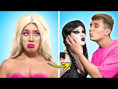 😭 Ken Likes Wednesday Addams! Barbie Transformation to Wednesday by La La Life Emoji