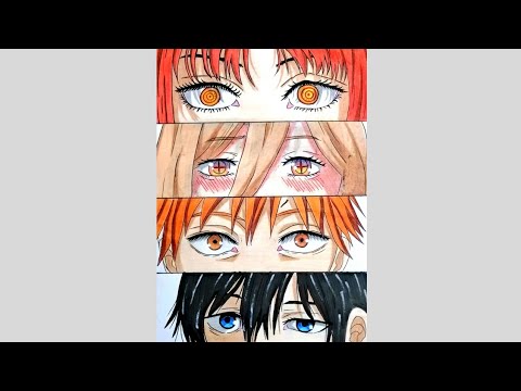 Drawing Makima, Power, Denji and Aki from Chainsaw Man #shorts #artsyfam #trending #viral #anime