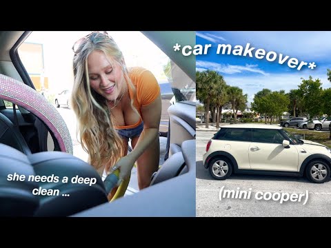 cleaning & decluttering my MESSY car - mini cooper 2024