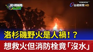 洛杉磯野火是人禍！？ 想救火但消防栓竟「沒水」