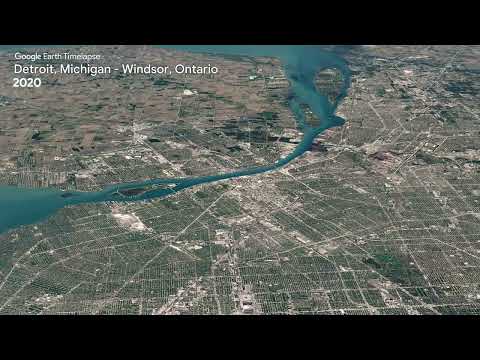 Detroit, Michigan - Windsor, Ontario - Earth Timelapse