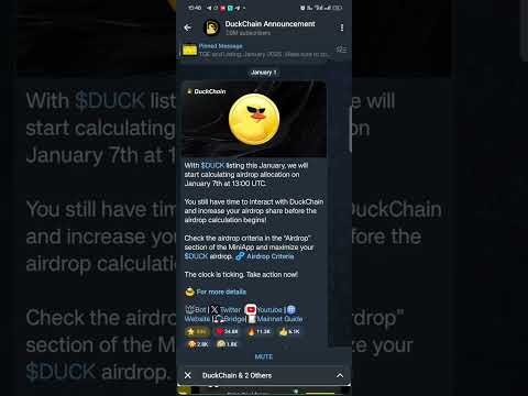 duckchain airdrop listing on 7 january 2025. join now it's very important time only earning.#airdrop