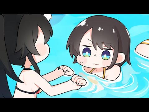 【手描き】スバルに犬かきを教えるミオしゃ【ホロライブ/大神ミオ/大空スバル 】