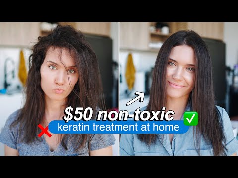 How to Use KERATIN TREATMENT at home to straighten natural hair! | Step by Step, Tips