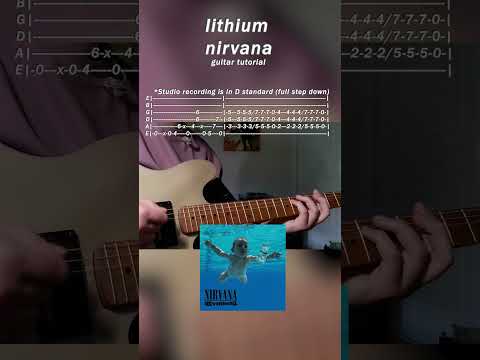 Lithium Guitar Lesson #guitarmusic #guitar #rockband