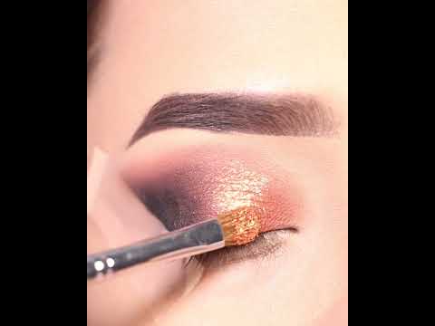 #shorts Orange Smokey Sparkly Eyeshadow Look || Step by Step Eye Makeup Tutorial || Shilpa