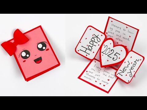 Happy new year card 2025 - New year card / New year pop up card / How to make new year card