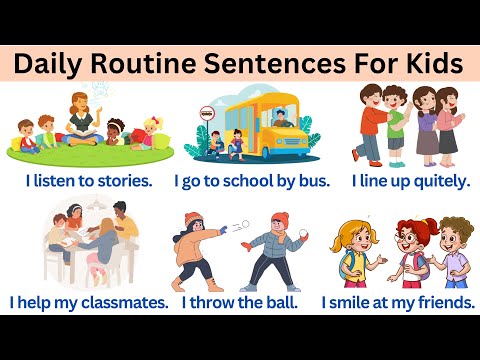 100 Daily Routine Sentences For Kids | Learn English Vocabulary | Daily Sentences | Part 1